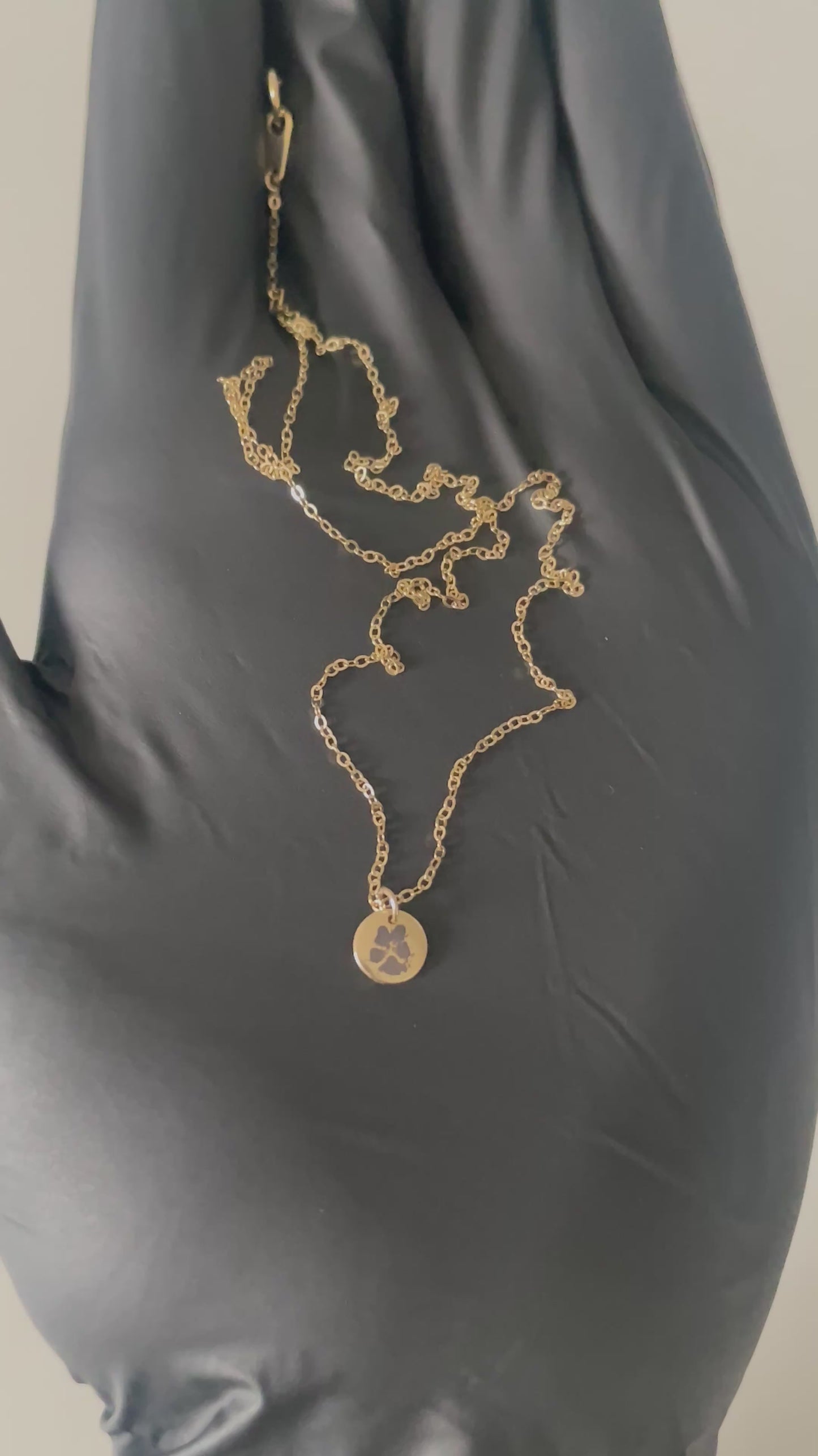 MARIA TINY PAW PRINT DISK NECKLACE